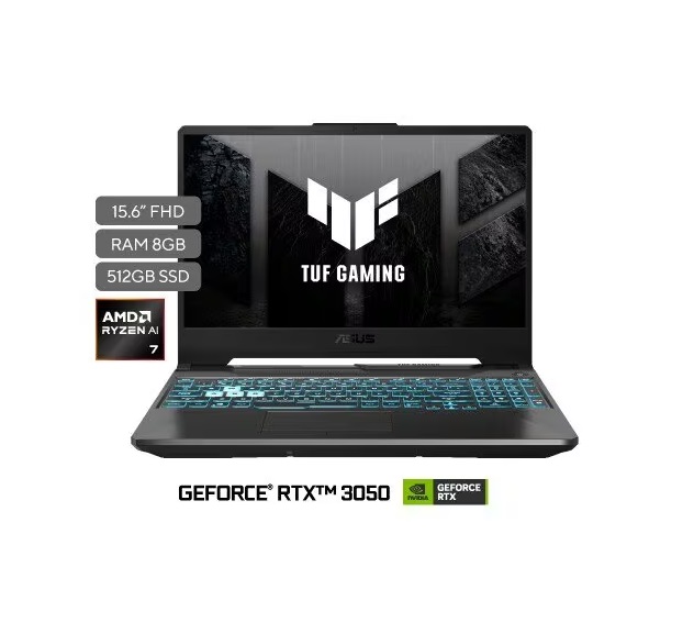 ASUS A15 FA506-001 Portátil ASUS TUF Gaming A15 FA506NCG-HN333 AMD Ryzen™ 7 8845H 15.6" 8GB DDR5 RTX™3050 4GB GDDR6 - Imagen 1